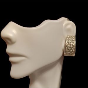 Sparkly Tiered Silver Magnetic Statement Earrings